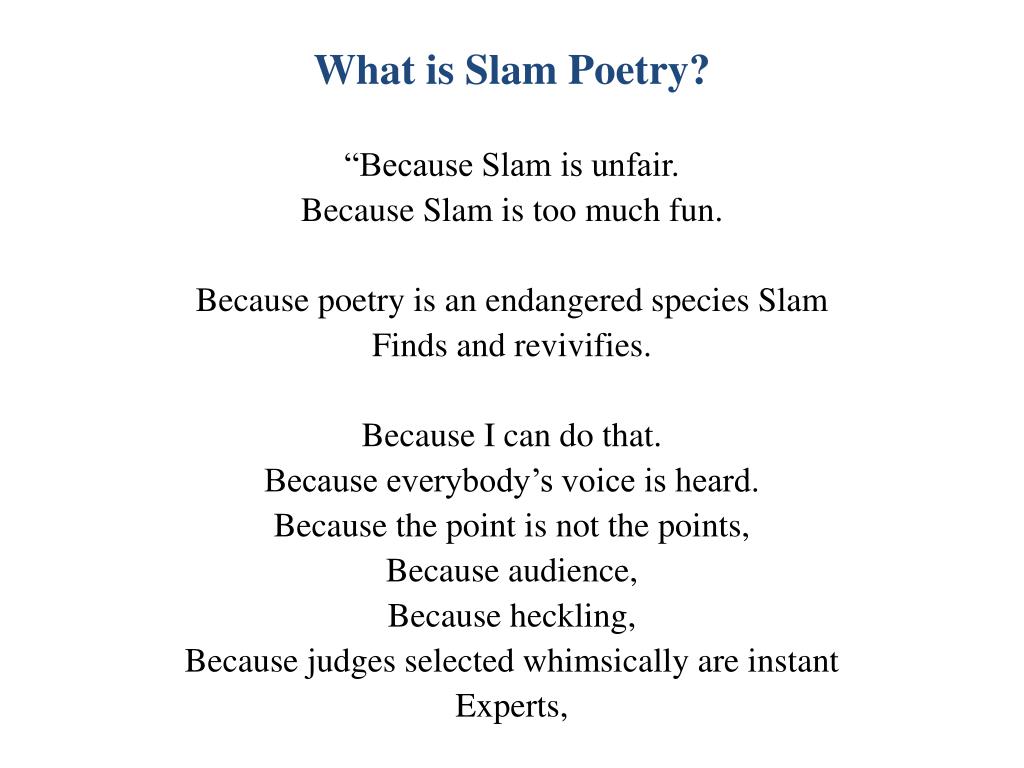 PPT What Is Slam Poetry PowerPoint Presentation Free Download ID 