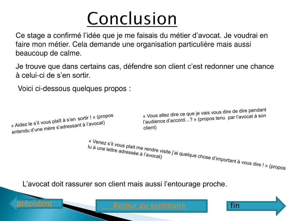 Exemples De Conclusion Pour Rapport De Stage