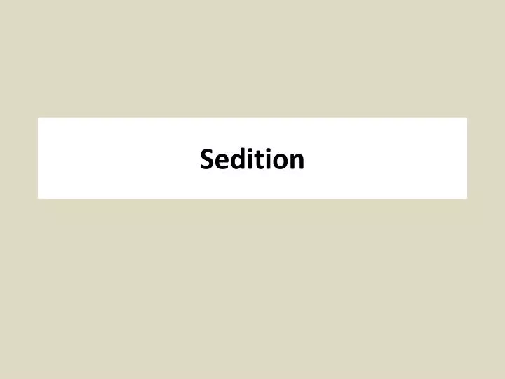 Sedition Definition