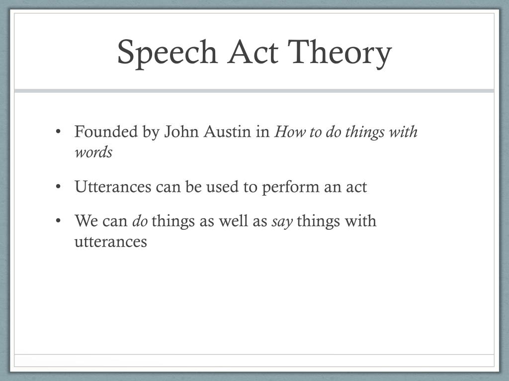 articles on speech act theory