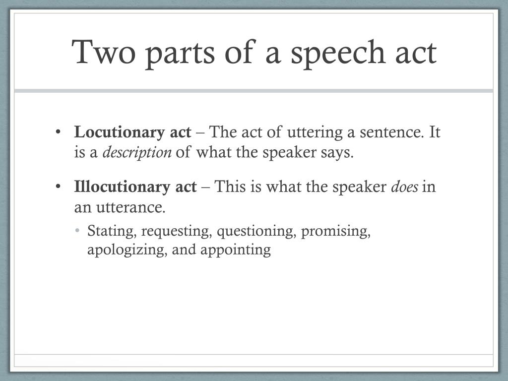 definition of a speech act