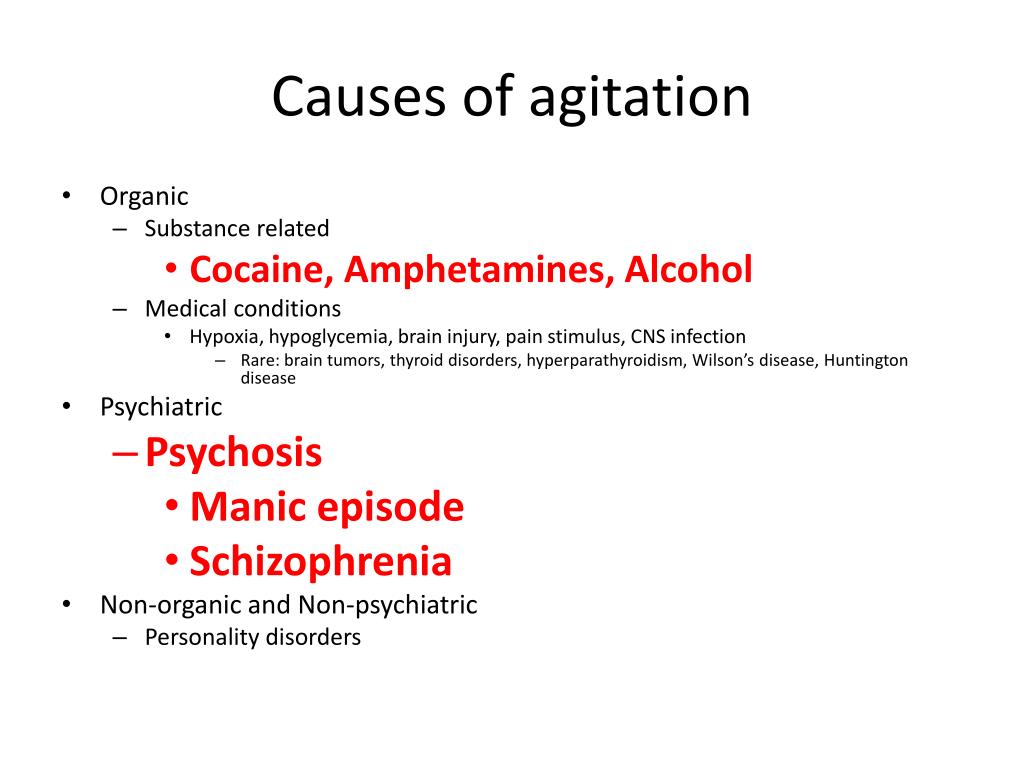 Ppt Management Of The Agitated Patient Adam Watchorn July 28 2011