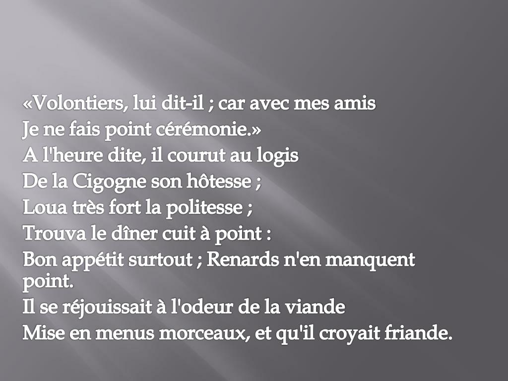 PPT - Le renard et la cigogne PowerPoint Presentation, free download