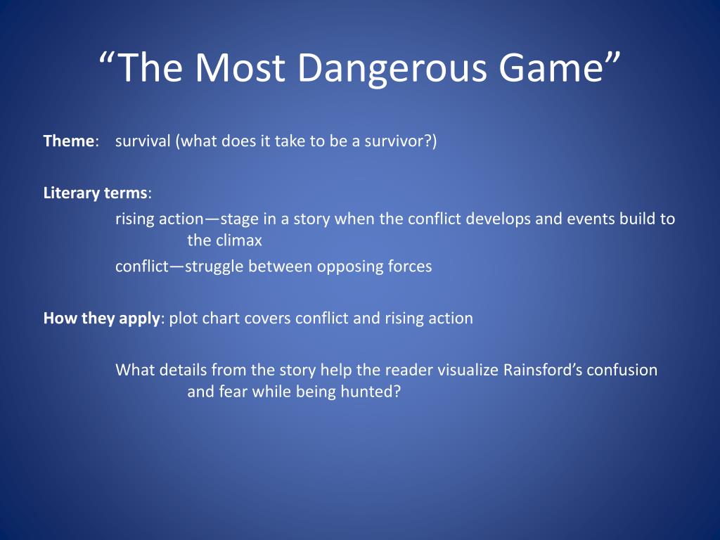 The Most Dangerous Game Plot Chart