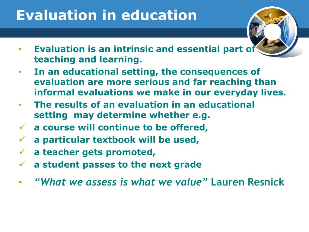 PPT Evaluation And Assessment An Introduction To The Course 