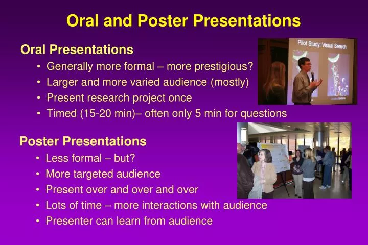 oral presentation poster presentation