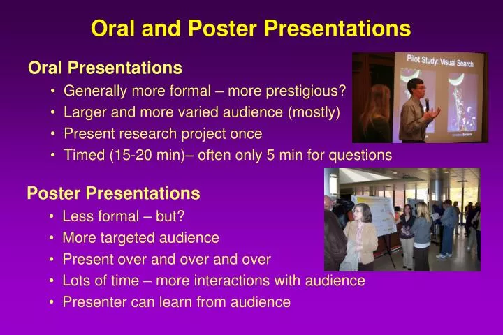 oral presentation vs poster presentation eras