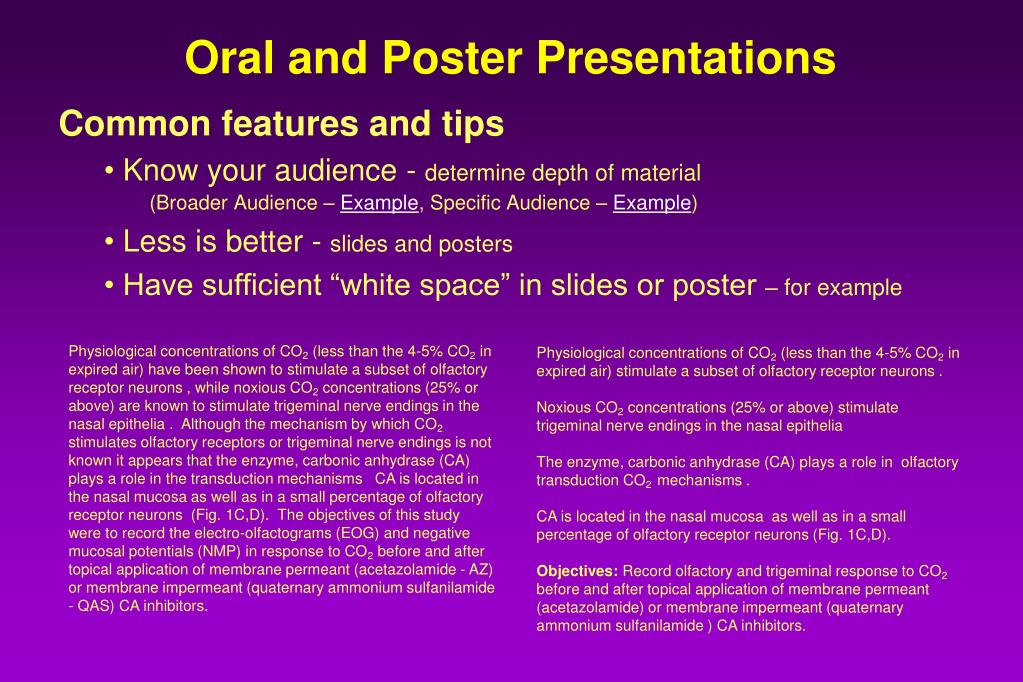 oral presentation vs poster presentation eras