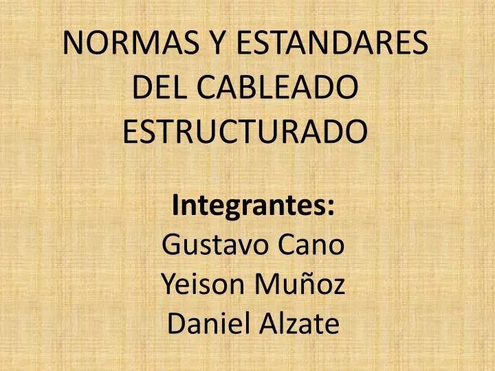 PPT - NORMAS Y ESTANDARES DEL CABLEADO ESTRUCTURADO PowerPoint Presentation  - ID:1871877