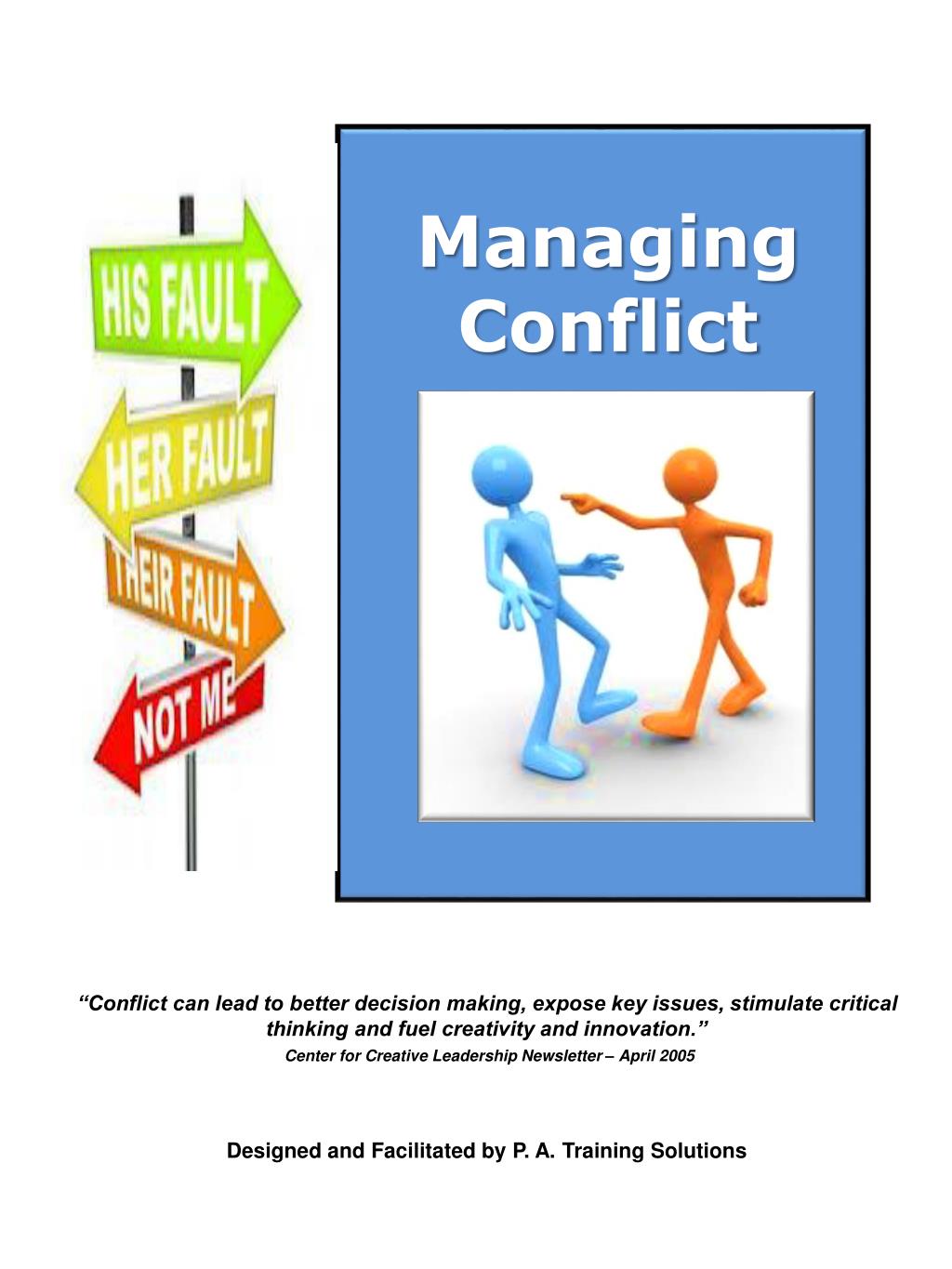 essay about managing conflict