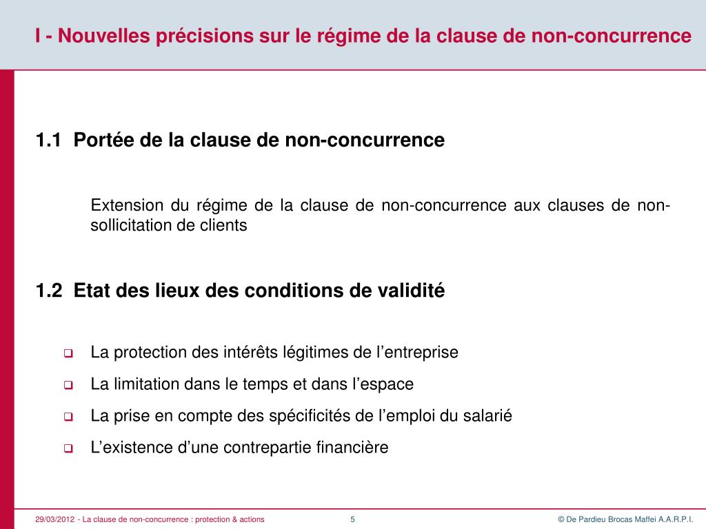 Clause de non concurrence code du travail