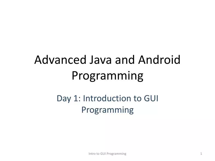 PPT - Advanced Java and Android Programming PowerPoint Presentation ...