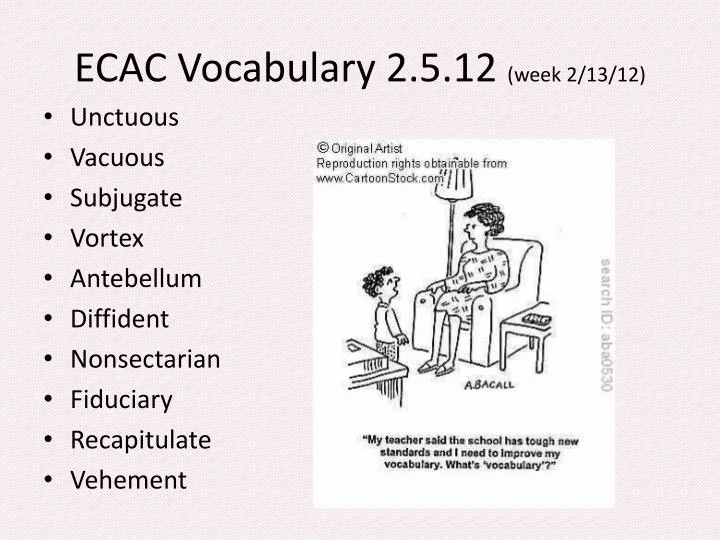 Ppt Ecac Vocabulary 2512 Week 21312 Powerpoint