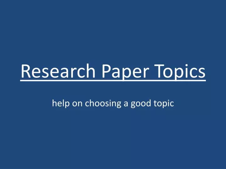 research paper topics pdf