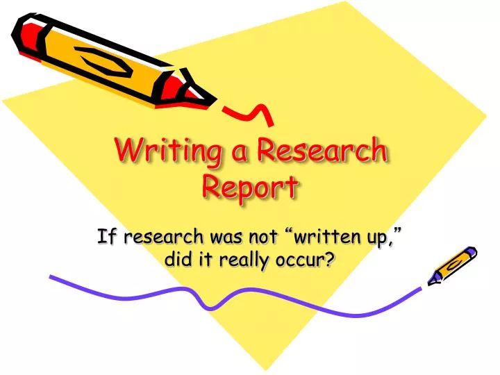 writing research report ppt