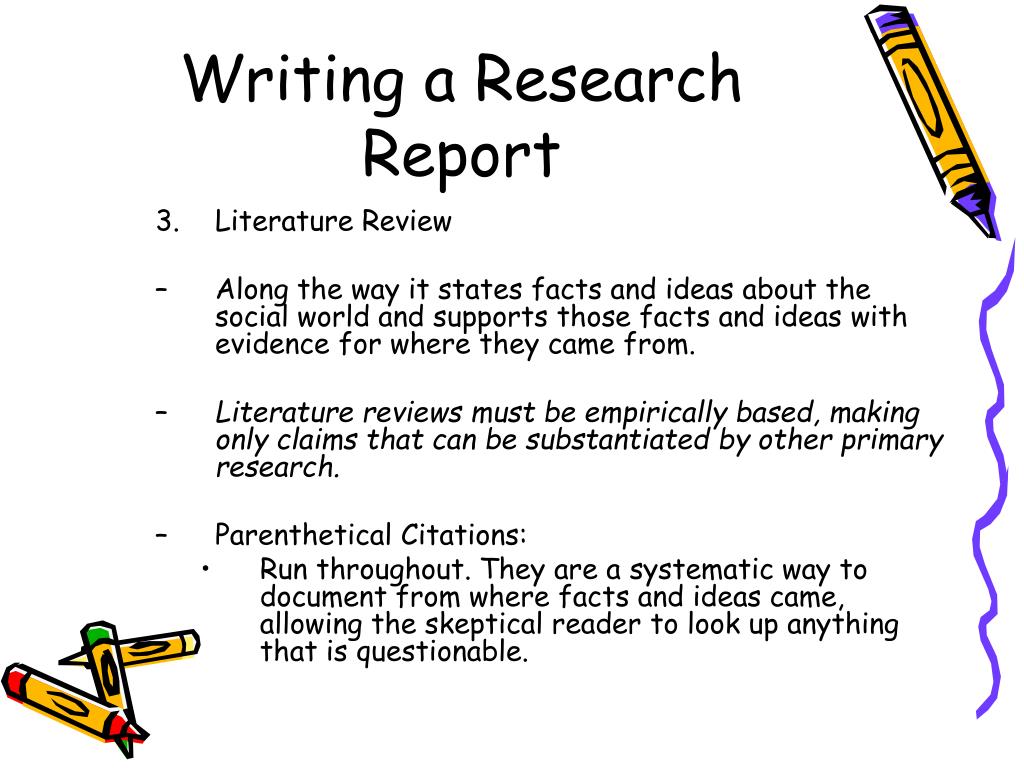 how to write research report ppt