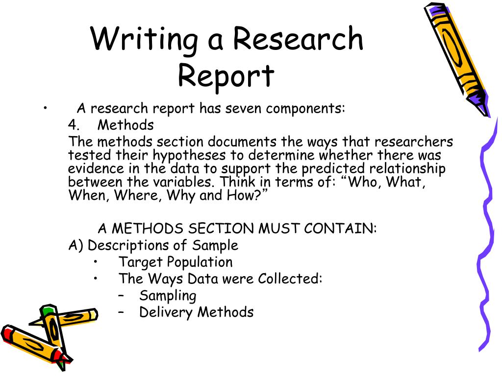 report writing style in research methodology