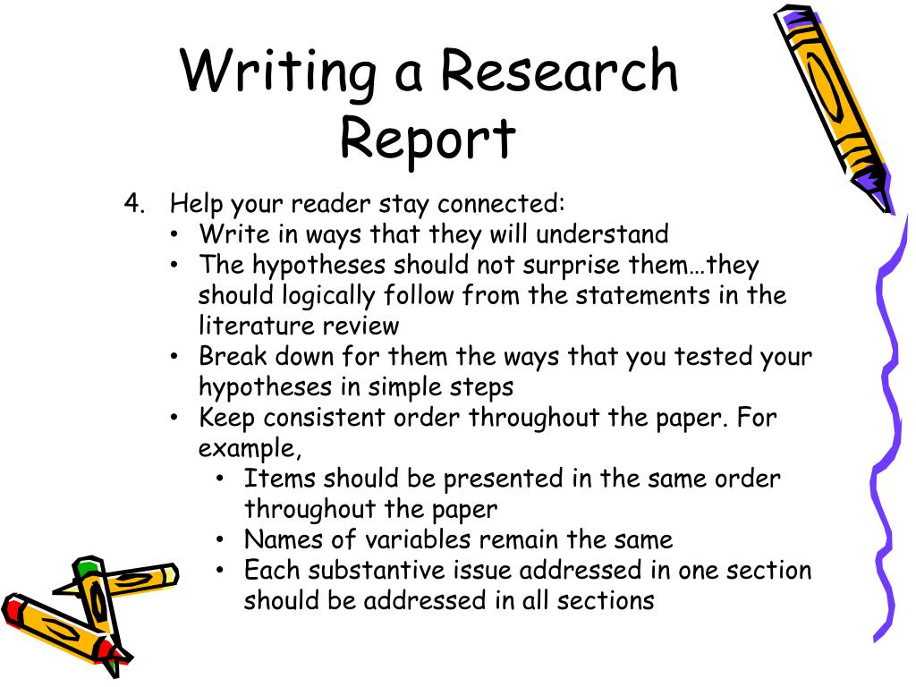 why do we need to write research reports