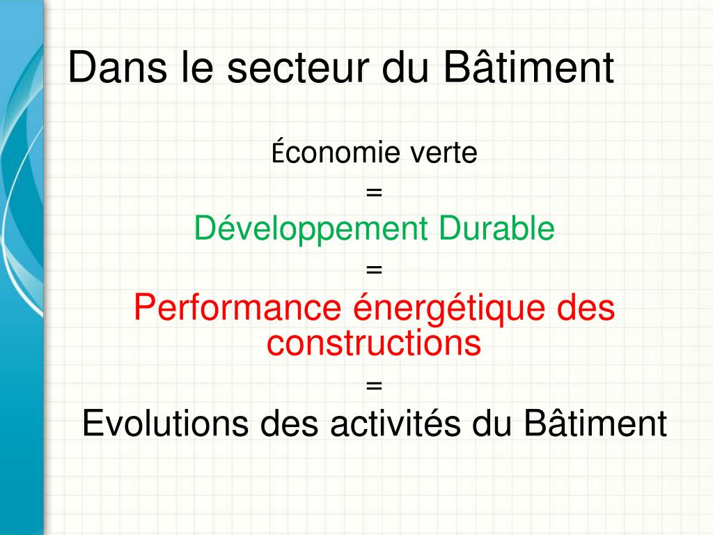 PPT - Les métiers et formation dans le secteur du bâtiment PowerPoint ...