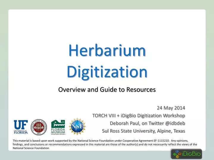 herbarium digitization n.
