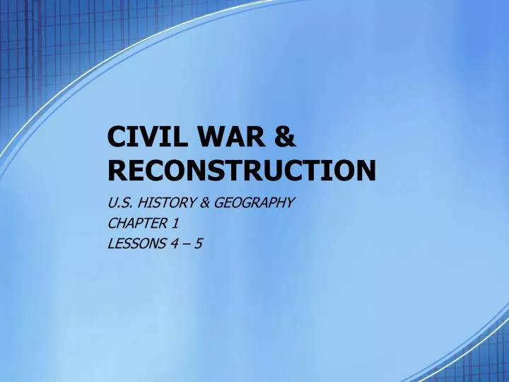 civil war reconstruction n.
