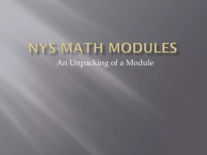nys math modules n.