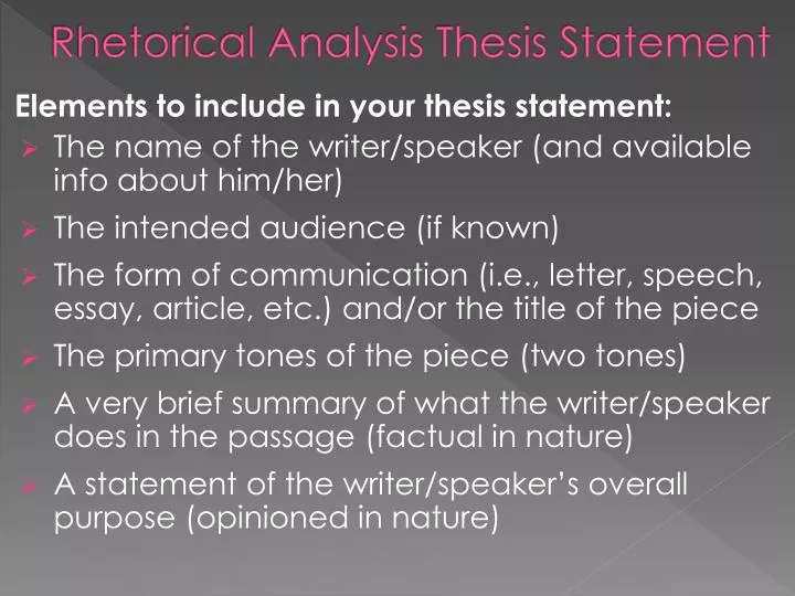 thesis statement for rhetorical analysis