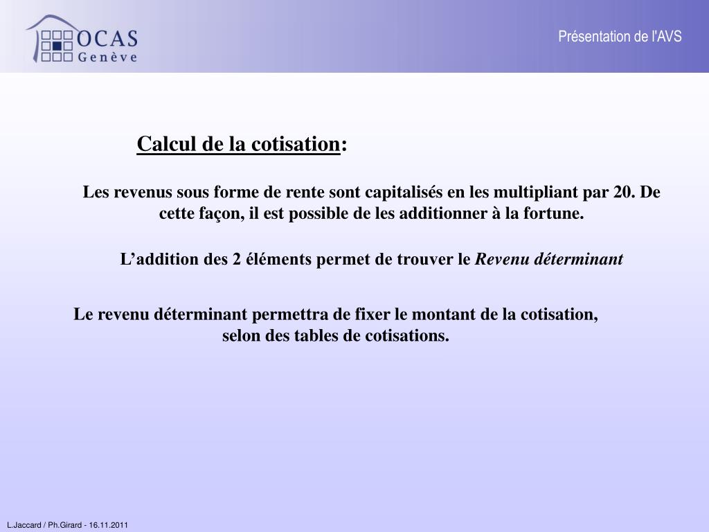PPT - Présentation de l'AVS PowerPoint Presentation, free download -  ID:1876993