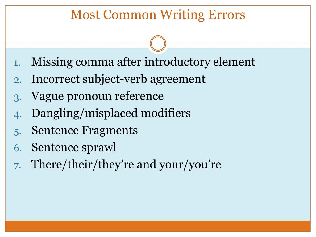 Common Writing Errors, Business Case Writing