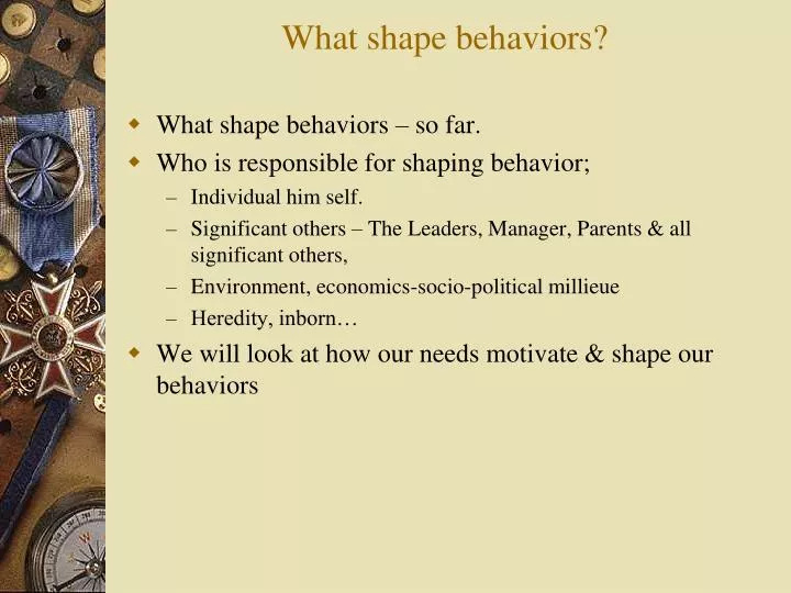 what shape behaviors n.