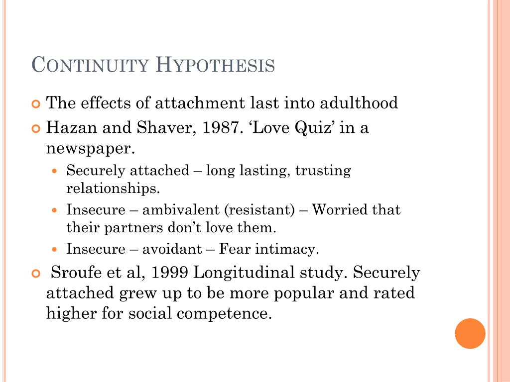 continuity hypothesis definition psychology