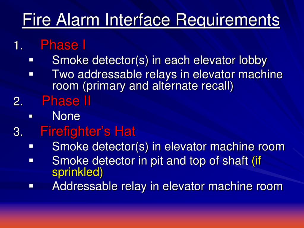 elevator shunt trip fire alarm requirements