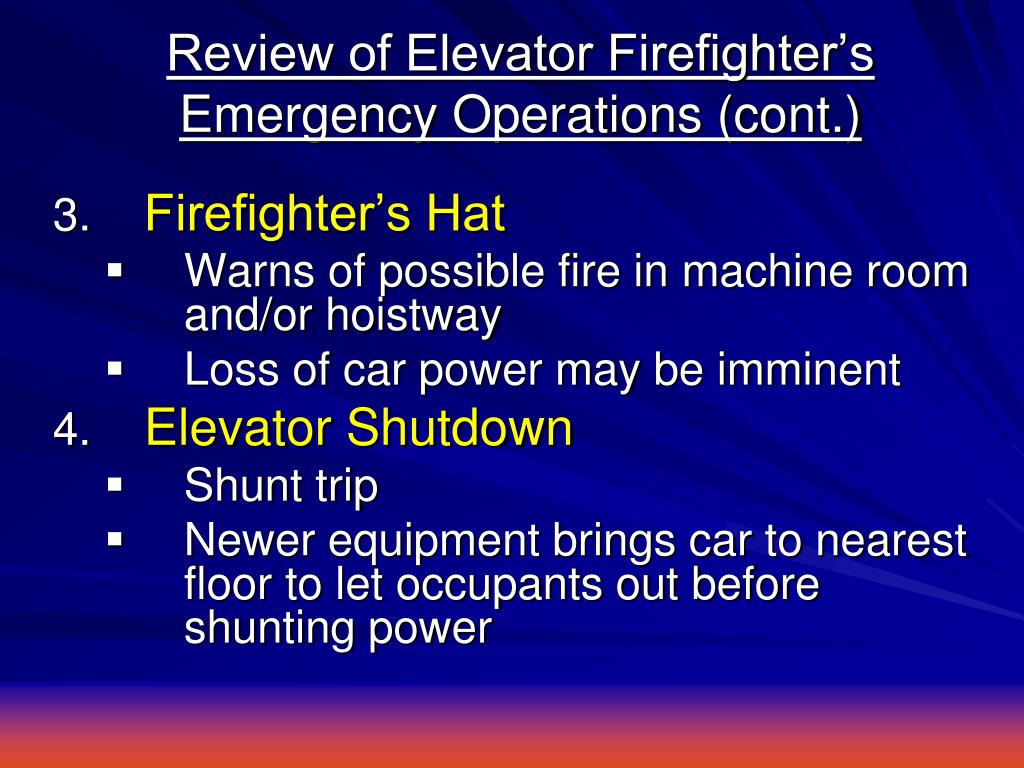 elevator shunt trip fire alarm requirements