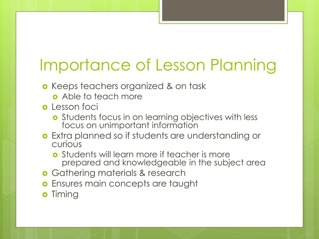lesson planning importance essay