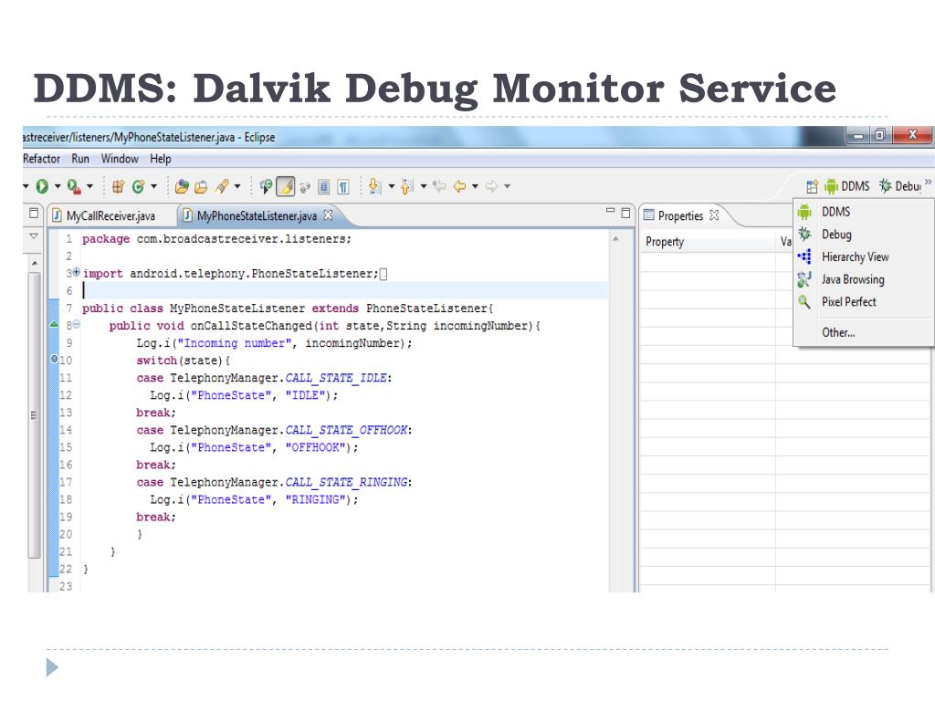 Dalvik debug monitor service