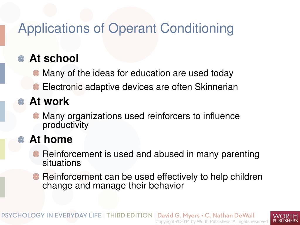 The Application of Operant Conditioning Techniques in