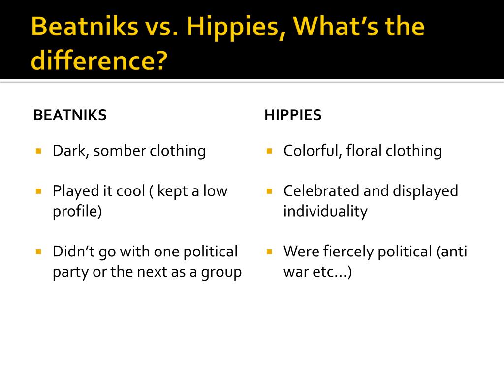 beatnik vs hippie