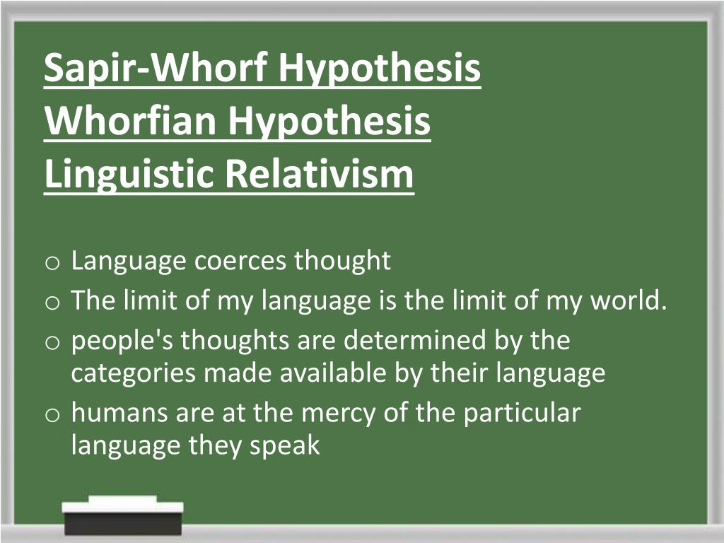 sapir whorf hypothesis counter argument