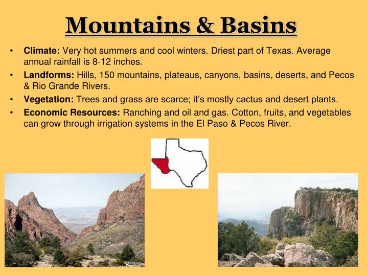 Climate Of Mountains And Basins Region In Texas Tularosa - 