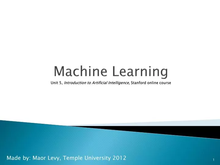 machine learning unit 5 introduction to artificial intelligence stanford online course n.