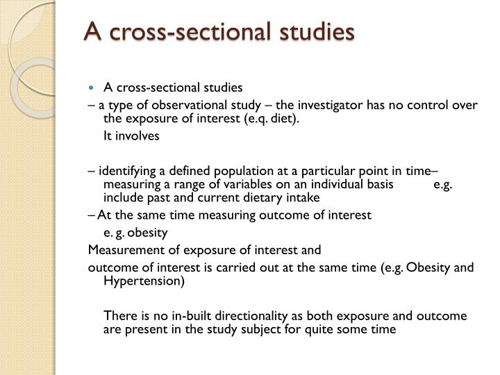 cross sectional survey design