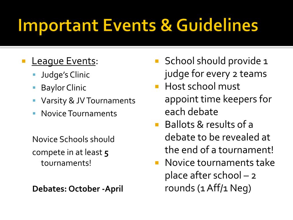 PPT - The Bergen County Debate League Rules andamp; Guidelines PowerPoint Presentation