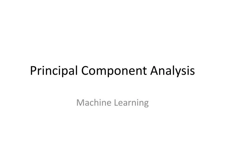 principal component analysis n.
