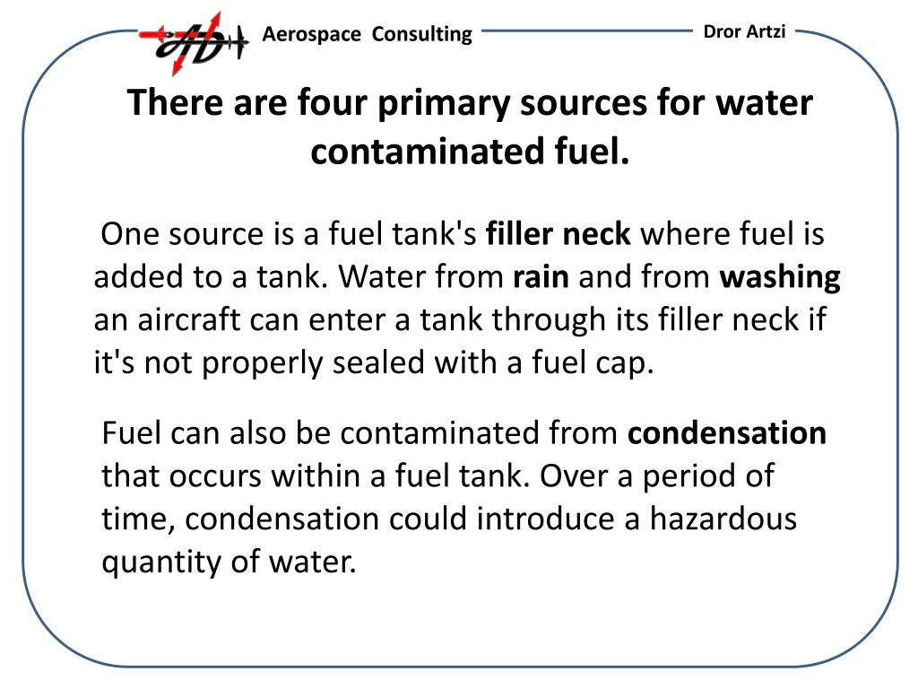 PPT Water contamination of Aviation Fuel PowerPoint Presentation
