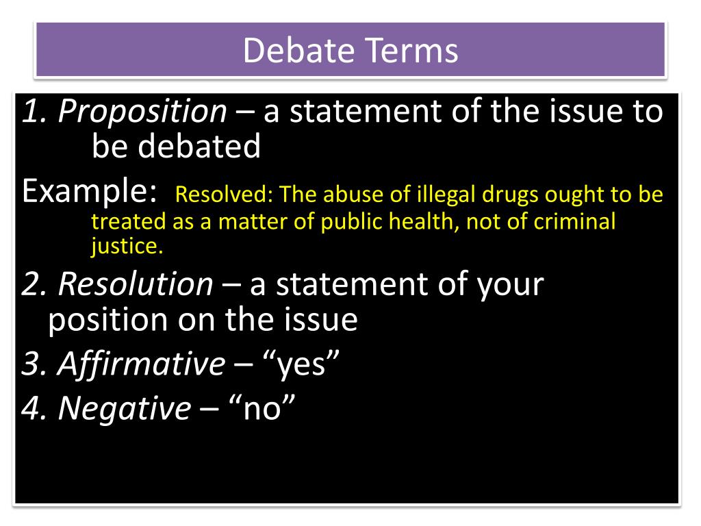 PPT - Debate Terms PowerPoint Presentation, free download - ID:1882742