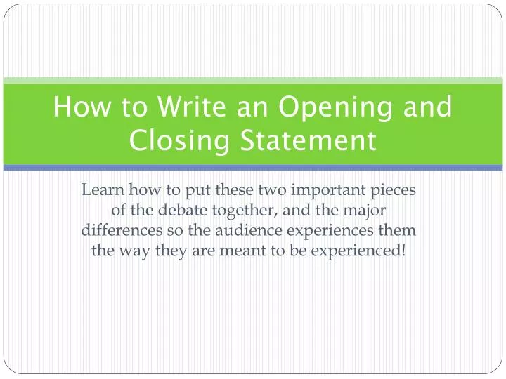 closing statement in presentation