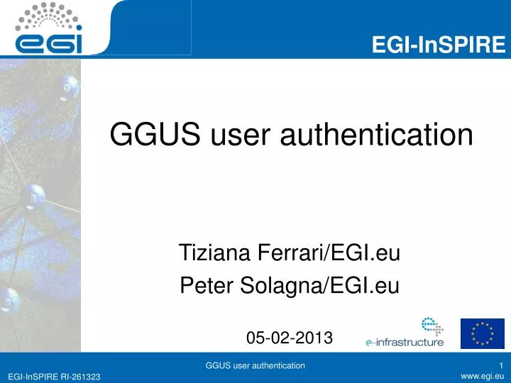ggus user a uthentication n.