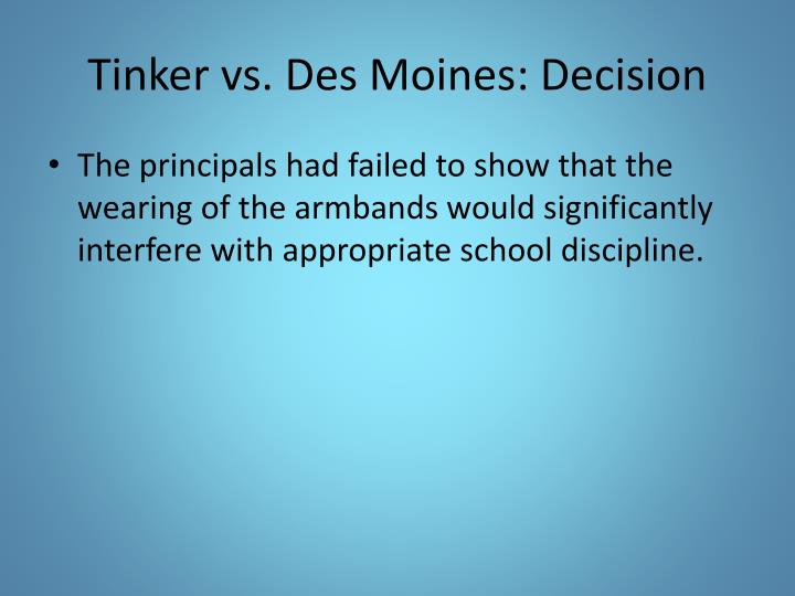 account of the tinker v des moines case account of the tinker v des moines case