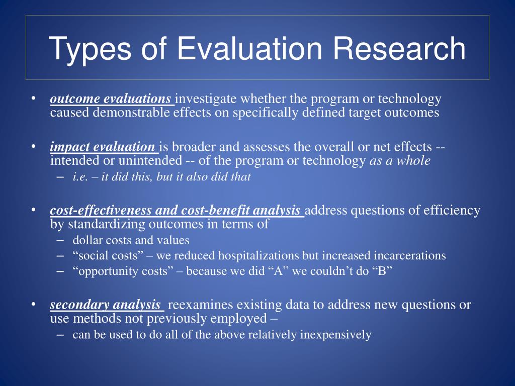 research and evaluation methodology