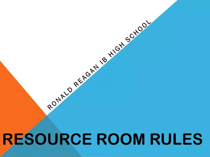 resource room rules n.